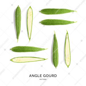 Seamless pattern with angle grourd. Abstract background. Calabash on the white background.