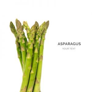 Creative layout made of asparagus on the white background.