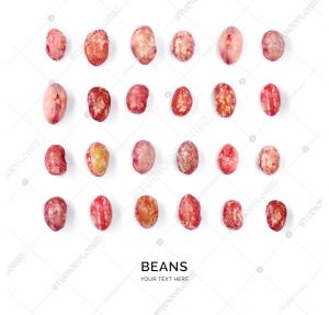 Seamless pattern with beans. Abstract background. Beans on the white background.