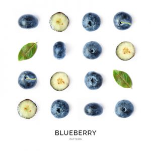 Seamless pattern with blueberry. Fruits abstract background. Blueberry on the white background.