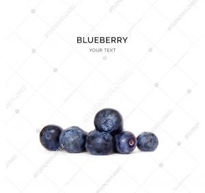 Creative layout made of blueberries. Flat lay. Food concept.