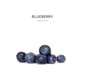 Creative layout made of blueberries. Flat lay. Food concept.