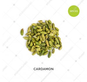 Creative layout made of cardamon on white background.Flat lay. Food concept.