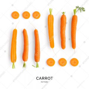 Seamless pattern with carrot. Vegetables abstract background. Carrot on the white background.