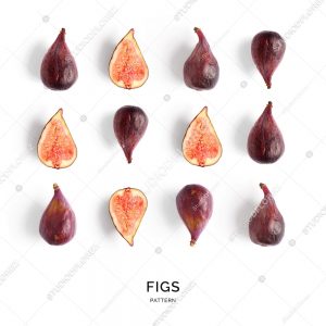 Seamless pattern with figs. Tropical abstract background. Figs on the white background.