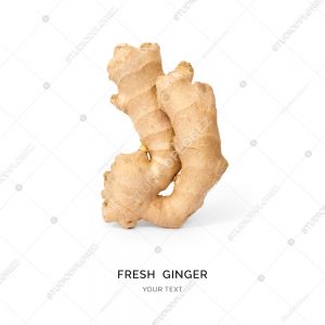 Creative layout made of ginger on white background. Flat lay. Food concept.
