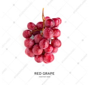 Creative layout made of red grape. Flat lay. Food concept.