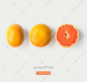 Creative layout made of grapefruits on the white background.Flat lay. Food concept.