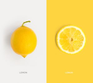 Creative layout made of lemon. Flat lay. Food concept.