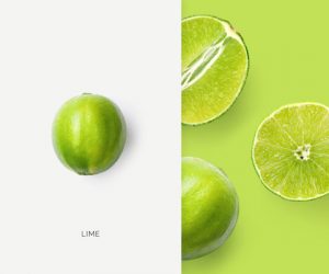 Creative layout made of lime. Flat lay. Food concept. Macro concept.