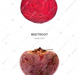 Creative layout made of beetroot on the white background. Flat lay. Food concept. Macro  concept.