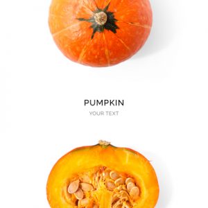 Creative layout made of pumpkin on the white background. Flat lay. Food concept. Macro  concept.