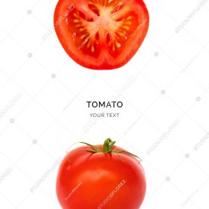 Creative layout made of tomato on the white background.