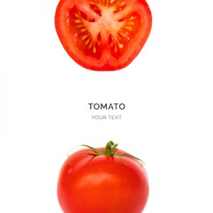 Creative layout made of tomato on the white background.