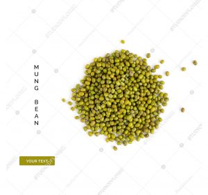 Creative layout made of mung isolated on white background.Flat lay. Food concept.
