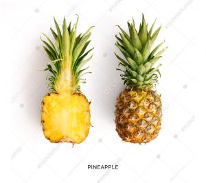 Creative layout made of pineapple. Flat lay. Food concept.