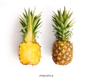 Creative layout made of pineapple. Flat lay. Food concept.