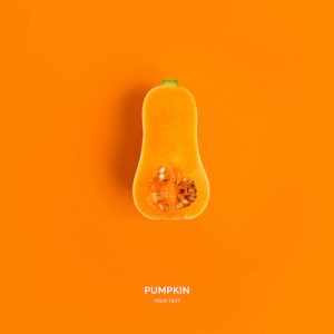 Creative layout made of pumpkin on the orange background. Flat lay. Food concept.