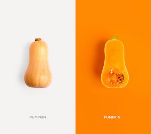 Creative layout made of pumpkin. Flat lay. Food concept.