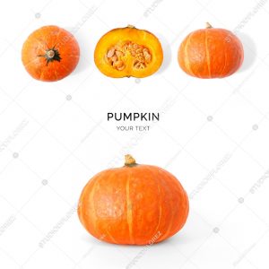 Creative layout made of pumpkin on the white  background. Flat lay. Food concept.