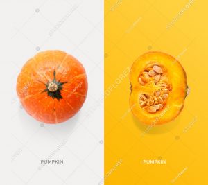 Creative layout made of pumpkin on the white background. Flat lay. Food concept.