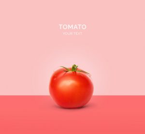 Creative layout made of tomato. Flat lay. Food concept.