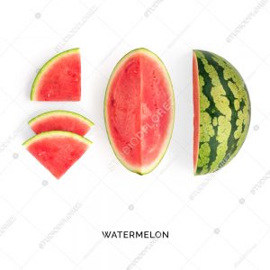 Creative layout made of watermelon. Flat lay. Food concept. Watermelon on white background.