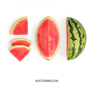 Creative layout made of watermelon. Flat lay. Food concept. Watermelon on white background.